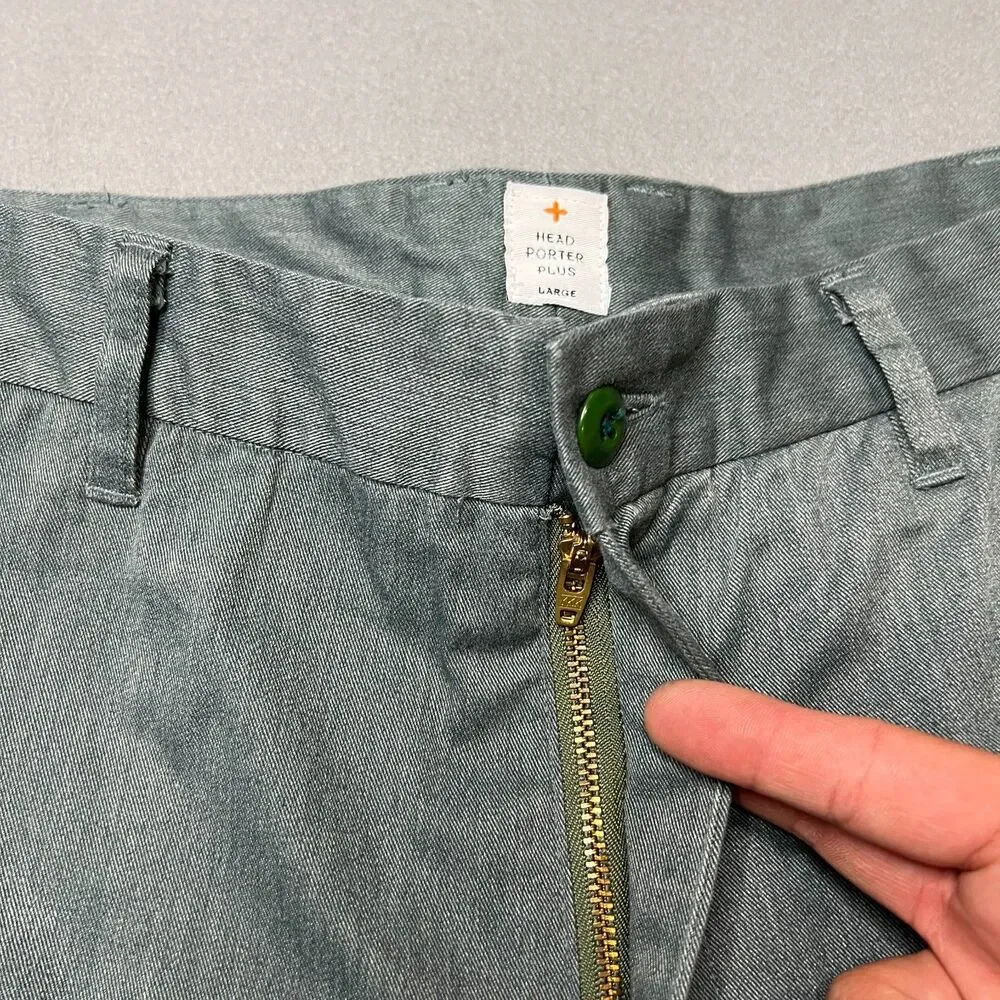 Head Porter Plus Chino Pants Men's Large Green Casual Flat Front Straight Leg